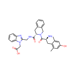 Cc1cc(O)cc(C)c1C[C@H](N)C(=O)N1Cc2ccccc2C[C@H]1C(=O)NCc1nc2ccccc2n1CC(=O)O ZINC000027985080