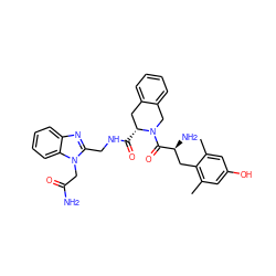 Cc1cc(O)cc(C)c1C[C@H](N)C(=O)N1Cc2ccccc2C[C@H]1C(=O)NCc1nc2ccccc2n1CC(N)=O ZINC000026840083