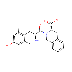 Cc1cc(O)cc(C)c1C[C@H](N)C(=O)N1Cc2ccccc2C[C@H]1C(=O)O ZINC000013472293