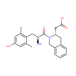 Cc1cc(O)cc(C)c1C[C@H](N)C(=O)N1Cc2ccccc2C[C@H]1CC(=O)O ZINC000013802618