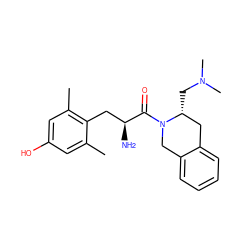 Cc1cc(O)cc(C)c1C[C@H](N)C(=O)N1Cc2ccccc2C[C@H]1CN(C)C ZINC000013863366