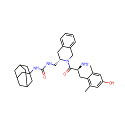 Cc1cc(O)cc(C)c1C[C@H](N)C(=O)N1Cc2ccccc2C[C@H]1CNC(=O)NC12CC3CC(CC(C3)C1)C2 ZINC000026400228