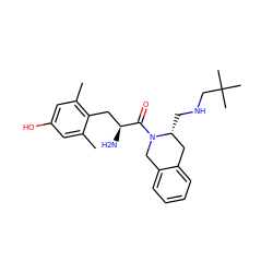 Cc1cc(O)cc(C)c1C[C@H](N)C(=O)N1Cc2ccccc2C[C@H]1CNCC(C)(C)C ZINC000013863368