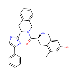 Cc1cc(O)cc(C)c1C[C@H](N)C(=O)N1Cc2ccccc2C[C@H]1c1nc(-c2ccccc2)c[nH]1 ZINC000036216171