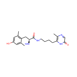 Cc1cc(O)cc(C)c1C[C@H](N)C(=O)NCCCCc1[nH]c(=O)cnc1C ZINC000028825447