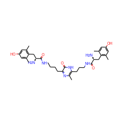 Cc1cc(O)cc(C)c1C[C@H](N)C(=O)NCCCCc1nc(C)c(CCCNC(=O)[C@@H](N)Cc2c(C)cc(O)cc2C)[nH]c1=O ZINC000036216384