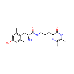 Cc1cc(O)cc(C)c1C[C@H](N)C(=O)NCCCc1nc(C)c(C)[nH]c1=O ZINC000028825451