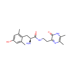 Cc1cc(O)cc(C)c1C[C@H](N)C(=O)NCCc1nc(C)c(C)[nH]c1=O ZINC000028825452