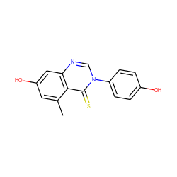 Cc1cc(O)cc2ncn(-c3ccc(O)cc3)c(=S)c12 ZINC000013685498