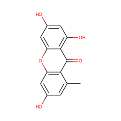 Cc1cc(O)cc2oc3cc(O)cc(O)c3c(=O)c12 ZINC000005765089