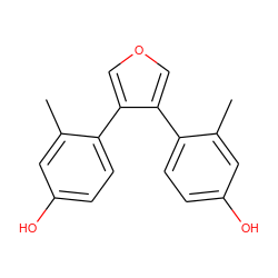 Cc1cc(O)ccc1-c1cocc1-c1ccc(O)cc1C ZINC000095588404