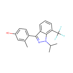 Cc1cc(O)ccc1-c1nn(C(C)C)c2c(C(F)(F)F)cccc12 ZINC000013586345