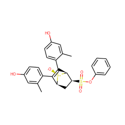 Cc1cc(O)ccc1C1=C(c2ccc(O)cc2C)[C@H]2[C@@H](S(=O)(=O)Oc3ccccc3)C[C@@H]1[S@@+]2[O-] ZINC000084653422