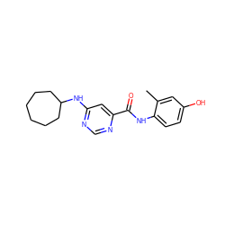 Cc1cc(O)ccc1NC(=O)c1cc(NC2CCCCCC2)ncn1 ZINC000049033236