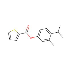 Cc1cc(OC(=O)c2cccs2)ccc1C(C)C ZINC000000452217