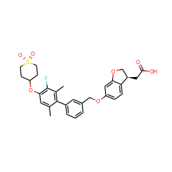 Cc1cc(OC2CCS(=O)(=O)CC2)c(F)c(C)c1-c1cccc(COc2ccc3c(c2)OC[C@H]3CC(=O)O)c1 ZINC000084758506