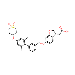 Cc1cc(OC2CCS(=O)(=O)CC2)cc(C)c1-c1cccc(COc2ccc3c(c2)OC[C@@H]3CC(=O)O)c1 ZINC000084651902