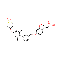 Cc1cc(OC2CCS(=O)(=O)CC2)cc(C)c1-c1cccc(COc2ccc3c(c2)OC[C@H]3CC(=O)O)c1 ZINC000084651903