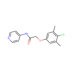 Cc1cc(OCC(=O)Nc2ccncc2)cc(C)c1Cl ZINC000000798384