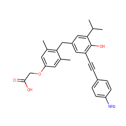 Cc1cc(OCC(=O)O)cc(C)c1Cc1cc(C#Cc2ccc(N)cc2)c(O)c(C(C)C)c1 ZINC000013475087