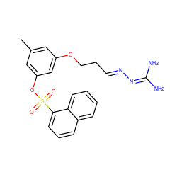 Cc1cc(OCC/C=N/N=C(N)N)cc(OS(=O)(=O)c2cccc3ccccc23)c1 ZINC000027316323