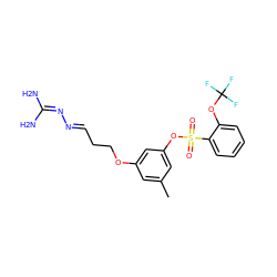 Cc1cc(OCC/C=N/N=C(N)N)cc(OS(=O)(=O)c2ccccc2OC(F)(F)F)c1 ZINC000027311085