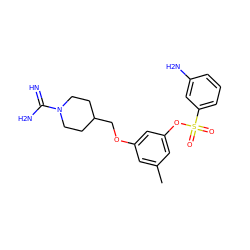 Cc1cc(OCC2CCN(C(=N)N)CC2)cc(OS(=O)(=O)c2cccc(N)c2)c1 ZINC000027894470