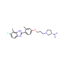 Cc1cc(OCCCN2CC[C@H](N(C)C)C2)ccc1-c1nc2ccc(F)c(C)c2[nH]1 ZINC000049034916