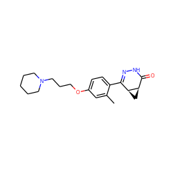 Cc1cc(OCCCN2CCCCC2)ccc1C1=NNC(=O)[C@H]2C[C@@H]12 ZINC000299858381