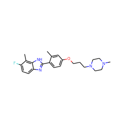 Cc1cc(OCCCN2CCN(C)CC2)ccc1-c1nc2ccc(F)c(C)c2[nH]1 ZINC000049049257