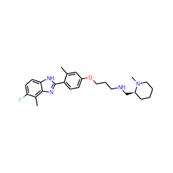 Cc1cc(OCCCNC[C@@H]2CCCCN2C)ccc1-c1nc2c(C)c(F)ccc2[nH]1 ZINC000049052740