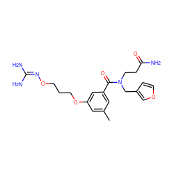 Cc1cc(OCCCON=C(N)N)cc(C(=O)N(CCC(N)=O)Cc2ccoc2)c1 ZINC000027209666