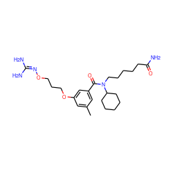 Cc1cc(OCCCON=C(N)N)cc(C(=O)N(CCCCCC(N)=O)C2CCCCC2)c1 ZINC000027204414