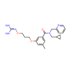 Cc1cc(OCCCON=C(N)N)cc(C(=O)N(Cc2ccccn2)CC2CC2)c1 ZINC000027193108