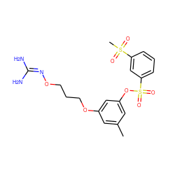 Cc1cc(OCCCON=C(N)N)cc(OS(=O)(=O)c2cccc(S(C)(=O)=O)c2)c1 ZINC000013489454