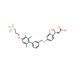 Cc1cc(OCCCS(C)(=O)=O)c(F)c(C)c1-c1cccc(COc2ccc3c(c2)OC[C@H]3CC(=O)O)c1 ZINC000084758676