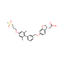 Cc1cc(OCCCS(C)(=O)=O)cc(C)c1-c1cccc(COc2ccc3c(c2)OC[C@@H]3CC(=O)O)c1 ZINC000095553218