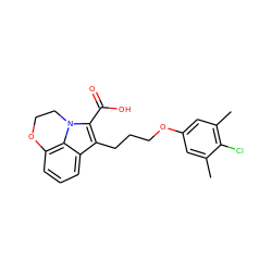 Cc1cc(OCCCc2c(C(=O)O)n3c4c(cccc24)OCC3)cc(C)c1Cl ZINC000299850114