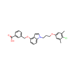 Cc1cc(OCCCn2ccc3c(OCc4cccc(C(=O)O)c4)cccc32)cc(C)c1Cl ZINC001772585837