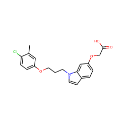 Cc1cc(OCCCn2ccc3ccc(OCC(=O)O)cc32)ccc1Cl ZINC001772610434