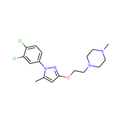 Cc1cc(OCCN2CCN(C)CC2)nn1-c1ccc(Cl)c(Cl)c1 ZINC000035996510