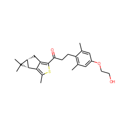 Cc1cc(OCCO)cc(C)c1CCC(=O)c1sc(C)c2c1C[C@@H]1[C@H]2C1(C)C ZINC000103234967