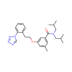 Cc1cc(OCCc2ccccc2-n2cnnn2)cc(C(=O)N(CC(C)C)CC(C)C)c1 ZINC000066077610