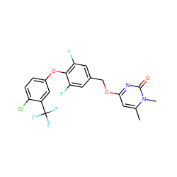 Cc1cc(OCc2cc(F)c(Oc3ccc(Cl)c(C(F)(F)F)c3)c(F)c2)nc(=O)n1C ZINC000653919271