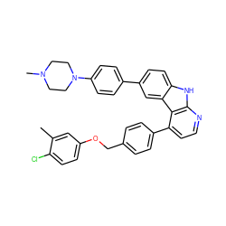 Cc1cc(OCc2ccc(-c3ccnc4[nH]c5ccc(-c6ccc(N7CCN(C)CC7)cc6)cc5c34)cc2)ccc1Cl ZINC000147259173