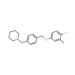 Cc1cc(OCc2ccc(CN3CCCCC3)cc2)ccc1Cl ZINC000013517636