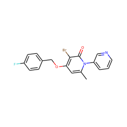 Cc1cc(OCc2ccc(F)cc2)c(Br)c(=O)n1-c1cccnc1 ZINC000049034362