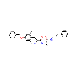 Cc1cc(OCc2ccccc2)cc(C)c1C[C@H](N)C(=O)N[C@H](C)C(=O)NCCCc1ccccc1 ZINC000013735522