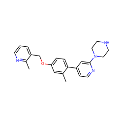 Cc1cc(OCc2cccnc2C)ccc1-c1ccnc(N2CCNCC2)c1 ZINC001772631959