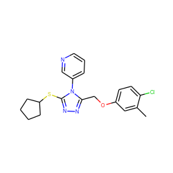 Cc1cc(OCc2nnc(SC3CCCC3)n2-c2cccnc2)ccc1Cl ZINC000095595828